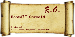 Rontó Oszvald névjegykártya